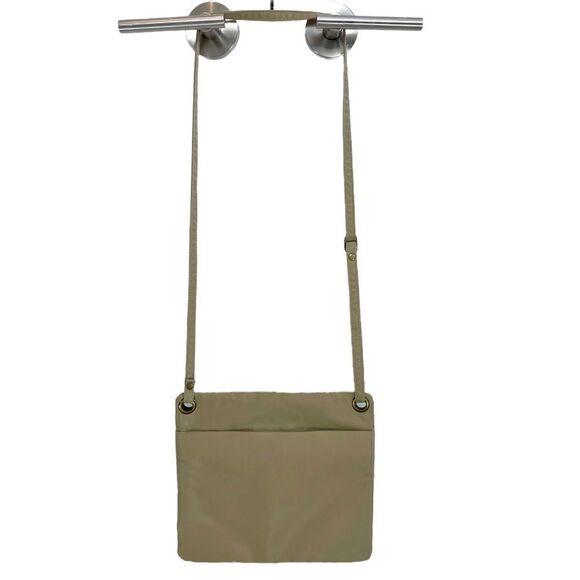 Travelon Tan Nylon Crossbody Bag Zipper Pockets - Picture 8 of 9